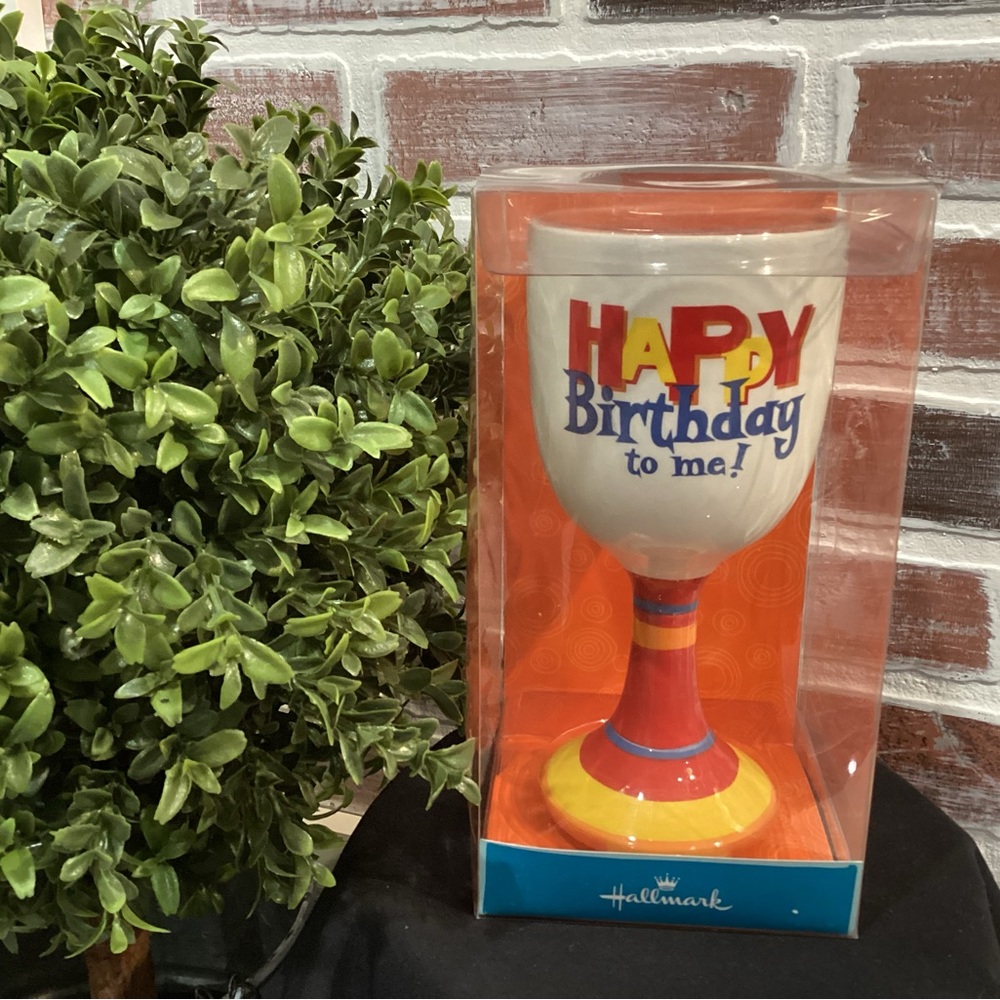 New In Box - Hallmark “Happy Birthday To Me” Goblet Mug - Never Used - Colorful
